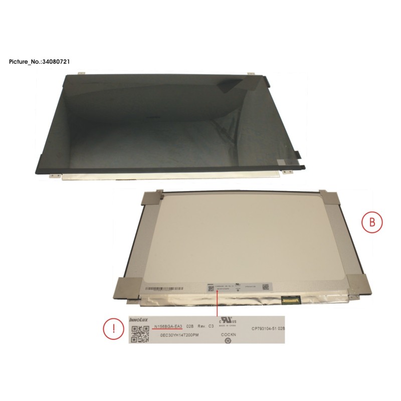 34080721 - LCD PANEL INO AG  N156BGA-EA3 (EDP HD)
