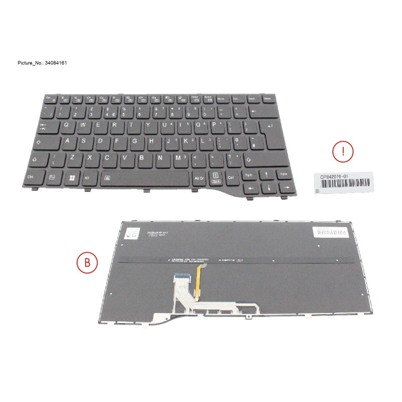 34084161 - KEYBOARD BLACK W  BL UK (NEW_FN)