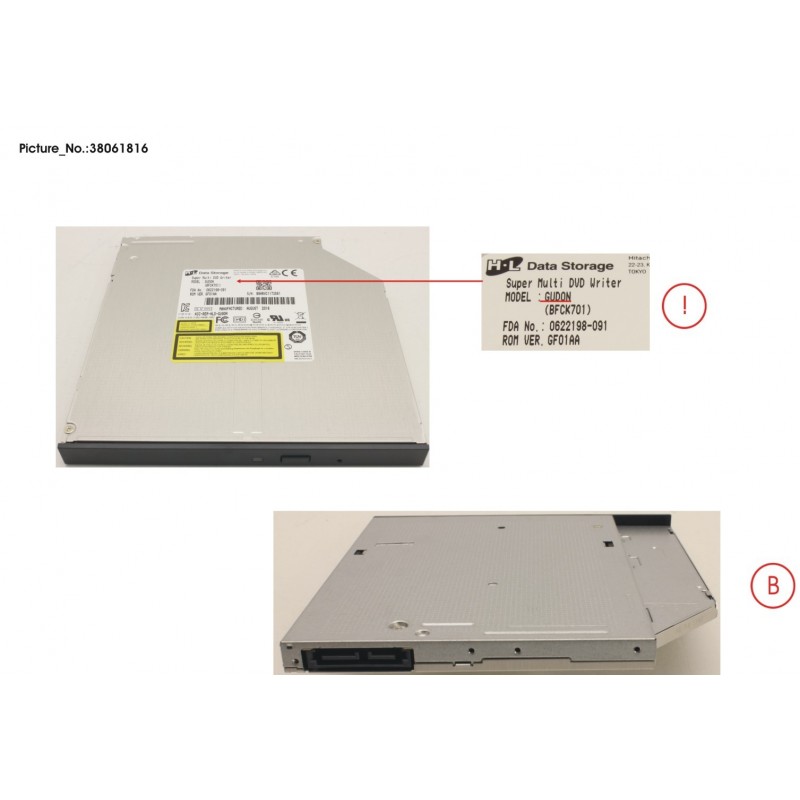 38061816 - DVD SUPERMULTI ULTRA SLIM TRAY 9.5MM