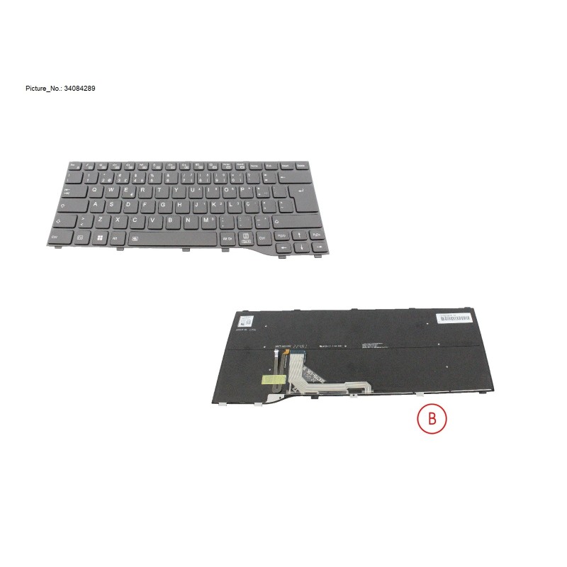 34084289 - KEYBOARD BLACK W  BL PORTUGAL WIN11