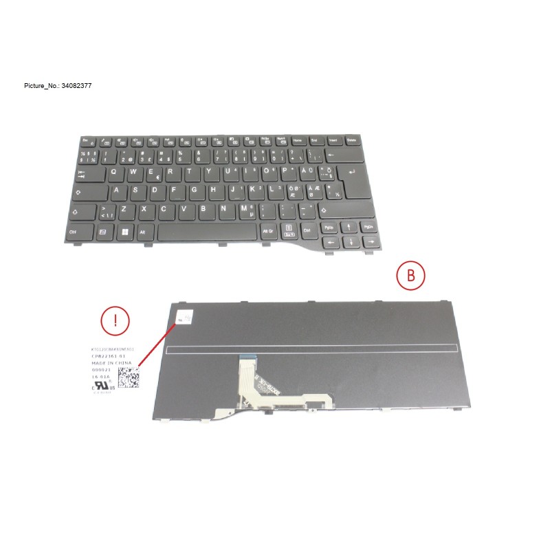 34082377 - KEYBOARD BLACK NORDIC WIN11