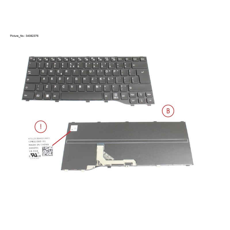 34082376 - KEYBOARD BLACK US WIN11