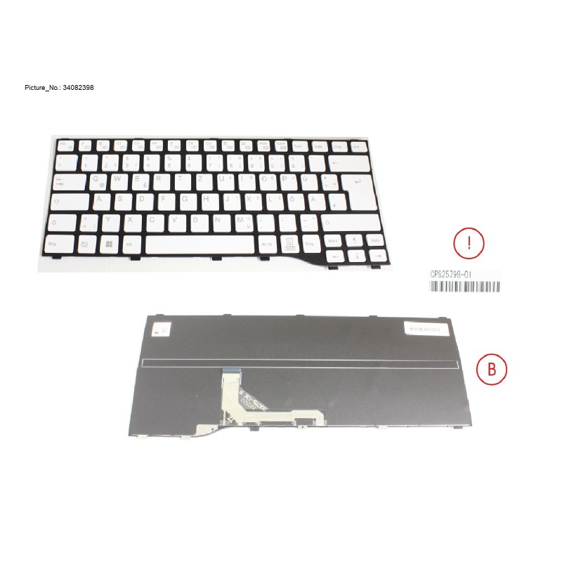 34082398 - KEYBOARD WHITE GERMAN WIN11