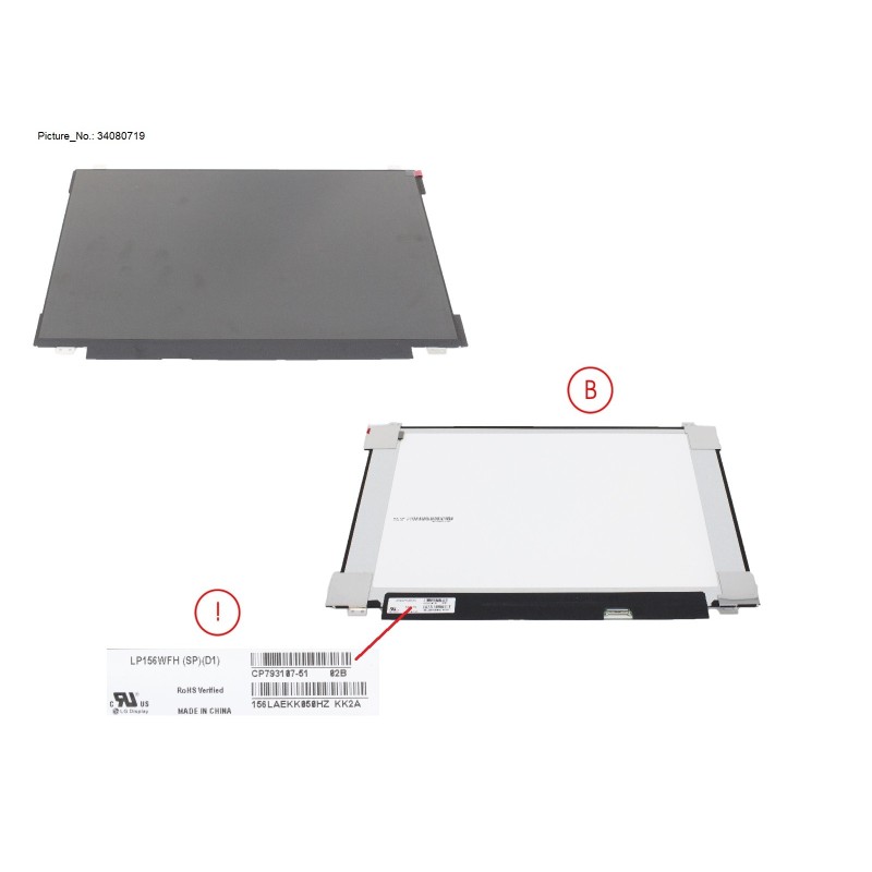 34080719 - LCD PANEL LGD AG  LP156WFH-SPD1(EDP FHD)