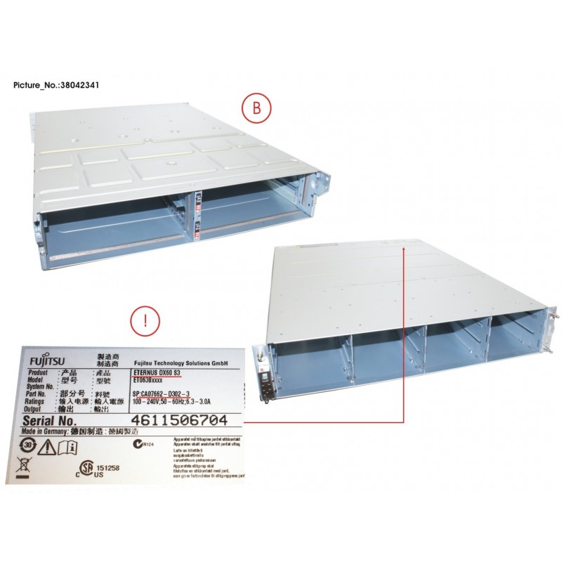 38042341 - DX60 S3 3.5' Contr. Encl.(CE)wo PSU/CM