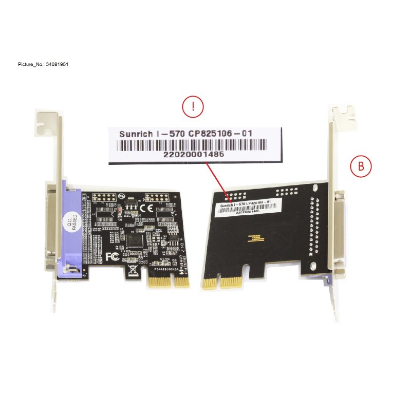 34081951 - I O ADD-IN PARALLEL PORT CARD PCIEX1 FH