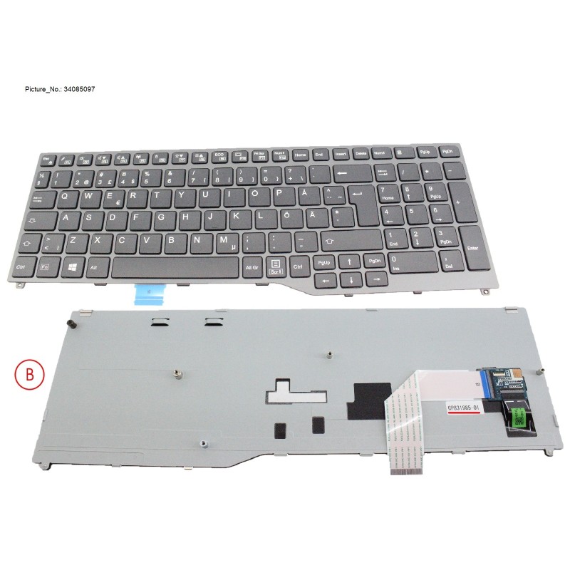 34085097 - KEYBOARD BLACK SWEDEN/FINLAND