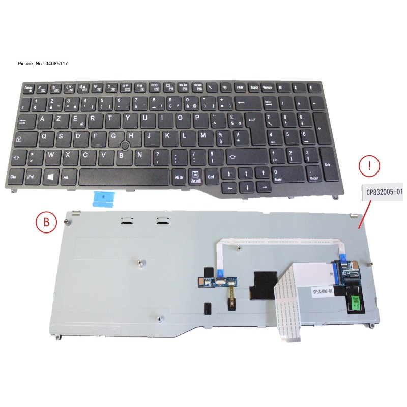34085117 - KEYBOARD BLACK W/ TS FRANCE