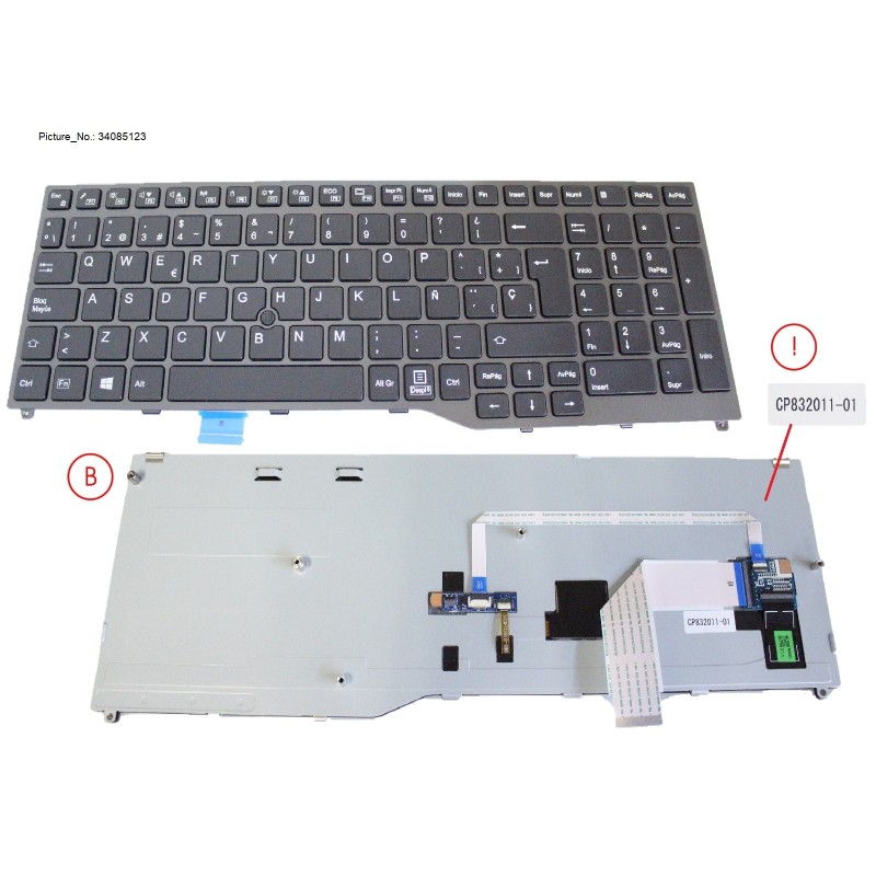 34085123 - KEYBOARD BLACK W/ TS SPAIN