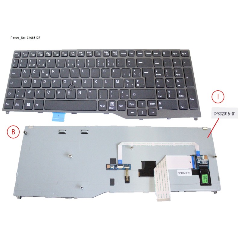 34085127 - KEYBOARD BLACK W/ TS BELGIUM