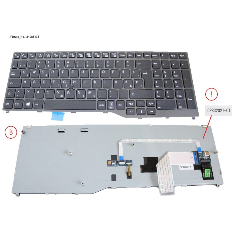 34085133 - KEYBOARD BLACK W/ TS EAST EUROPE