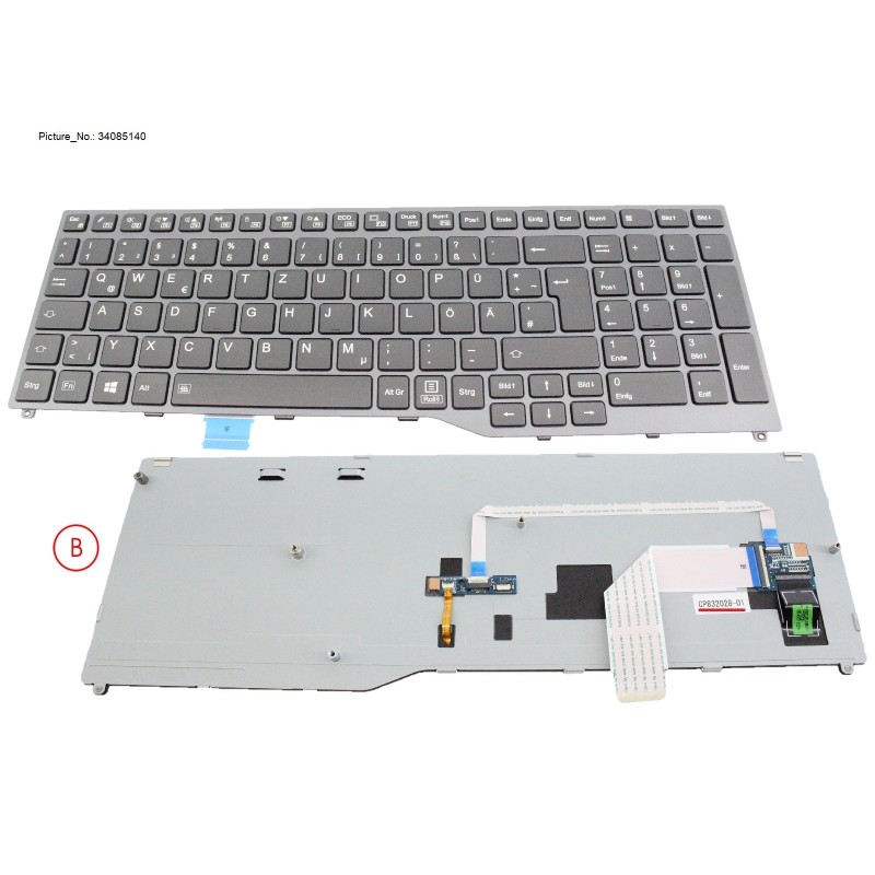 34085140 - KEYBOARD BLACK W/ BL GERMANY