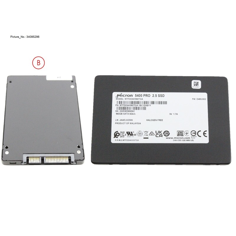 34085296 - SSD S3 960GB 2.5 SATA (7MM)