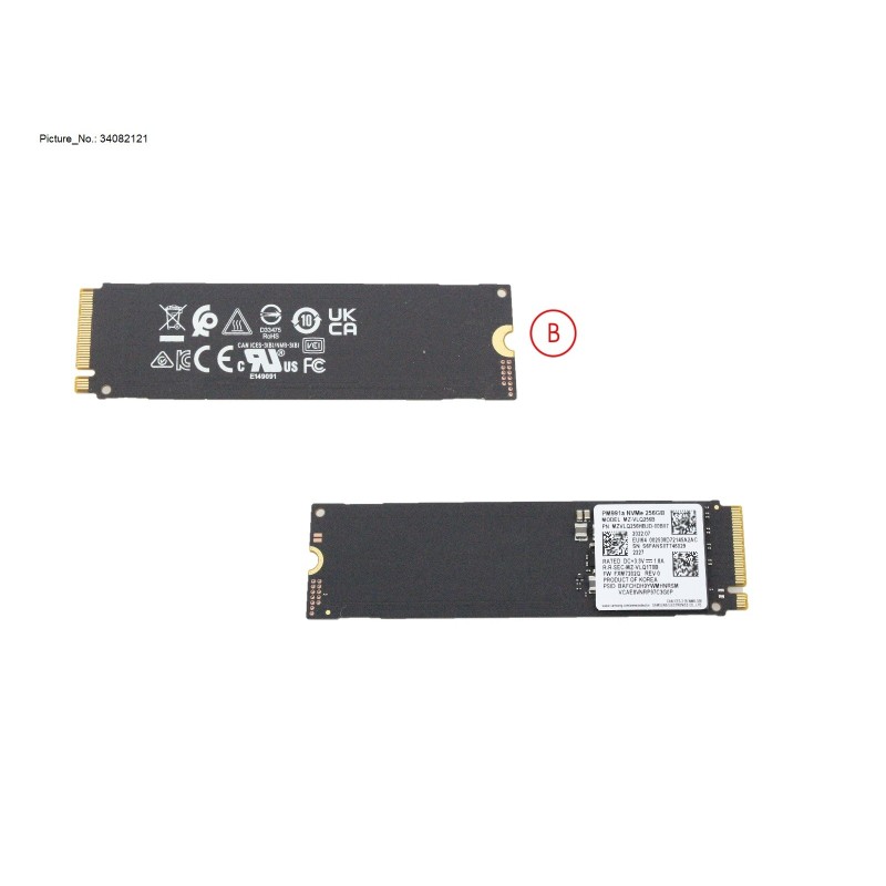 34082121 - SSD PCIE M.2 PM991A 256GB G3 (SED)