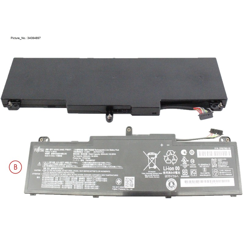 34084897 - -BT-MAIN BATTERY (6 CELLS) 8264MAH 94WH