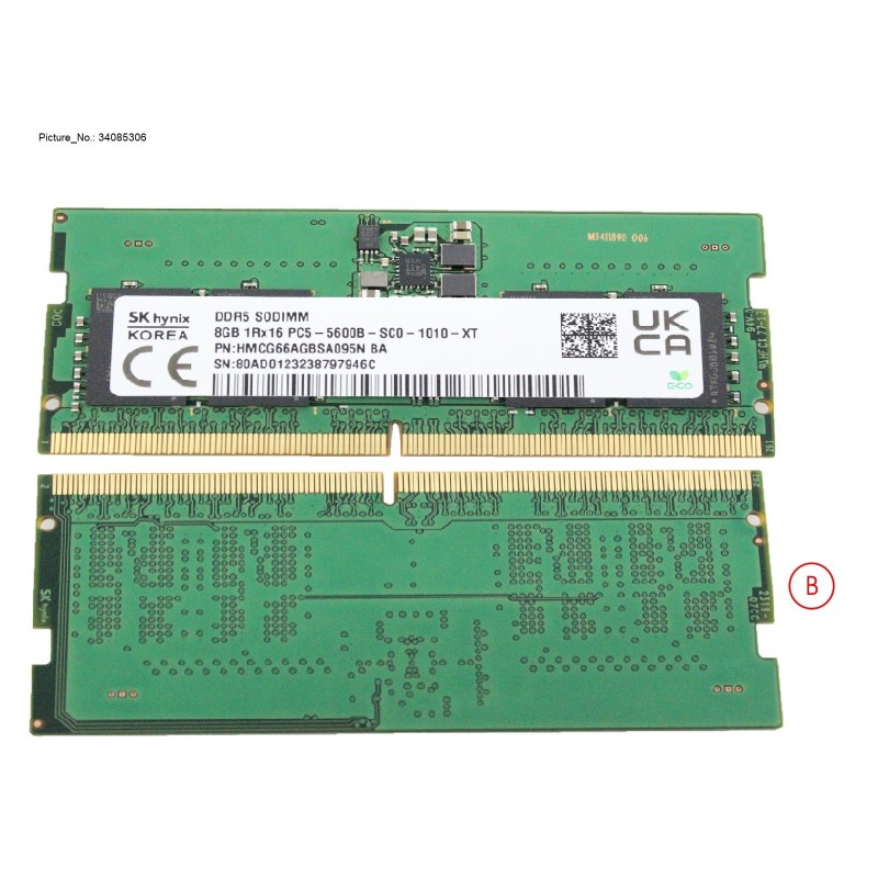 34085306 - MEMORY 8GB DDR5-5600 SO
