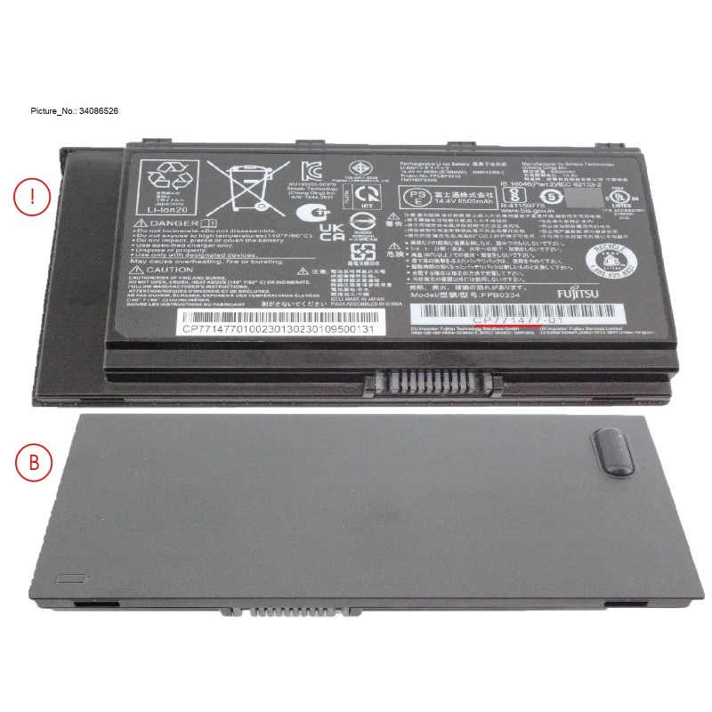 34086526 - -BT-1ST BATTERY (8 CELLS) 6700MAH