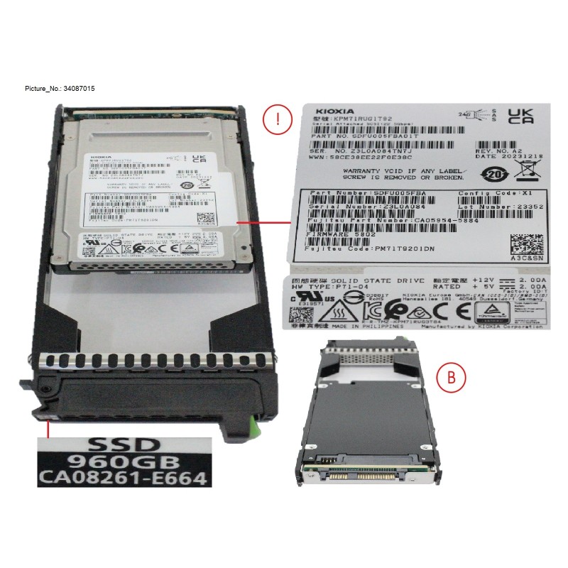 34087015 - DX/AF SSD SAS 2.5" 960GB 12G