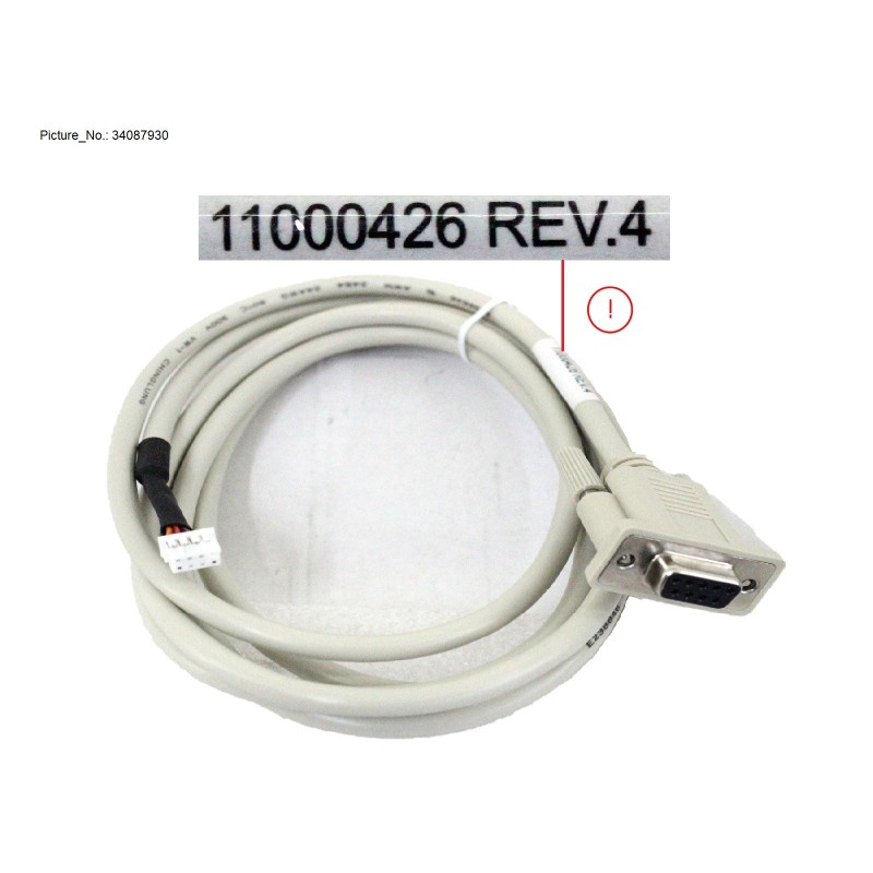 34087930 - CBL ASSY, F53 RS232, D9 FEMALE 2M