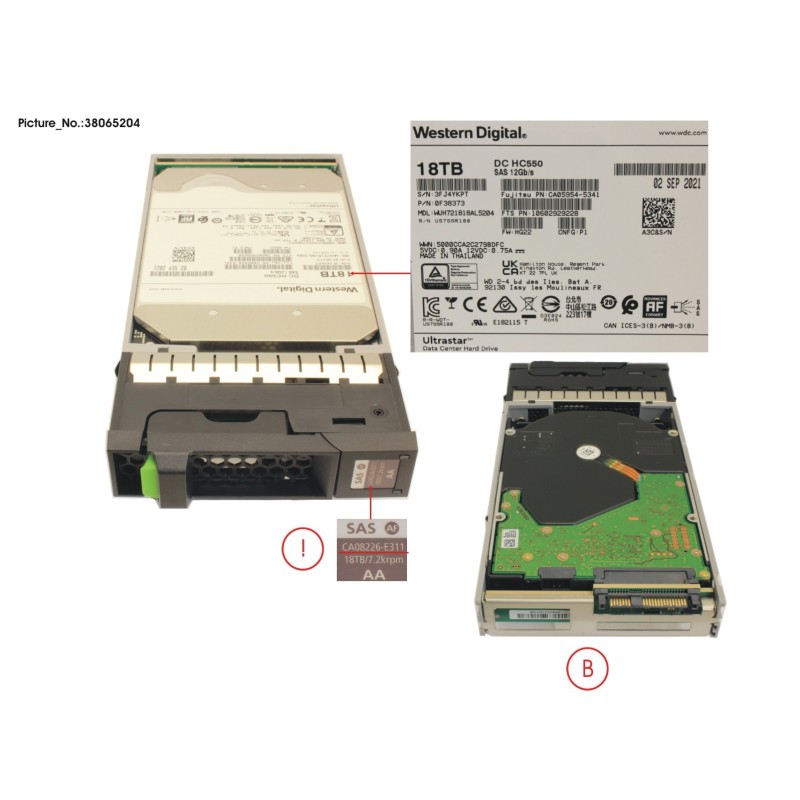 38065204 - DX HD DRIVE 3.5" 18TB 7.2K