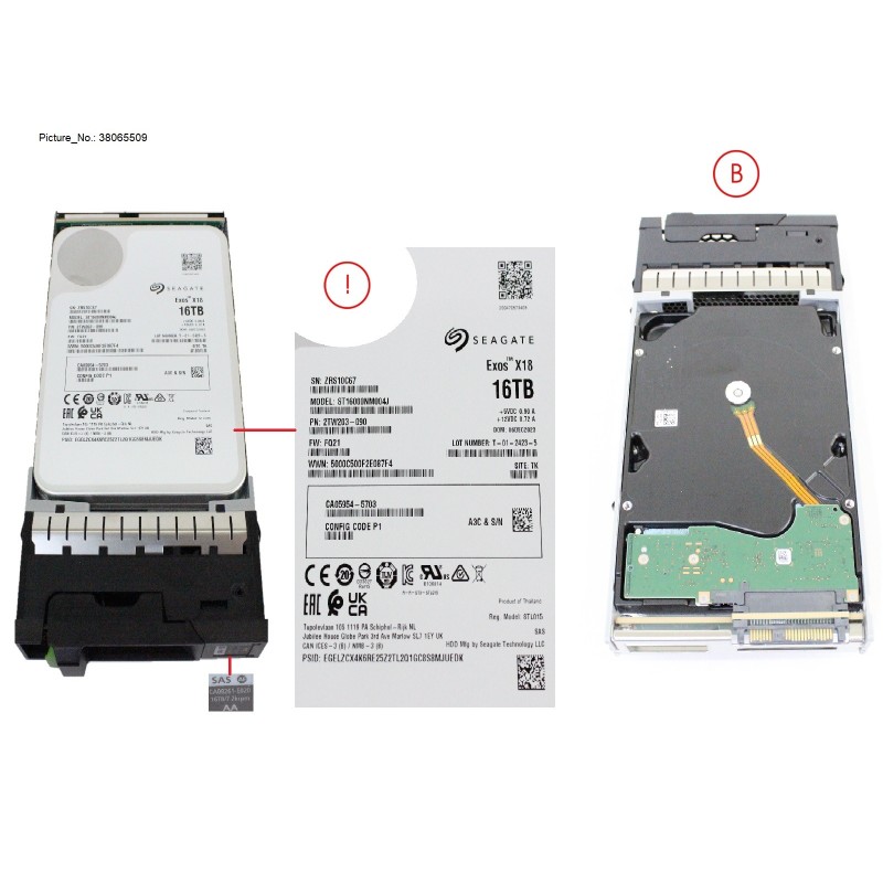 38065509 - DX NLSAS HD DRIVE 3.5" 16TB 7.2K