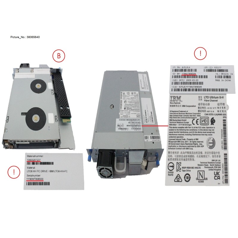 38065640 - LTO-8 HH FC 8GB TAPE DRIVE