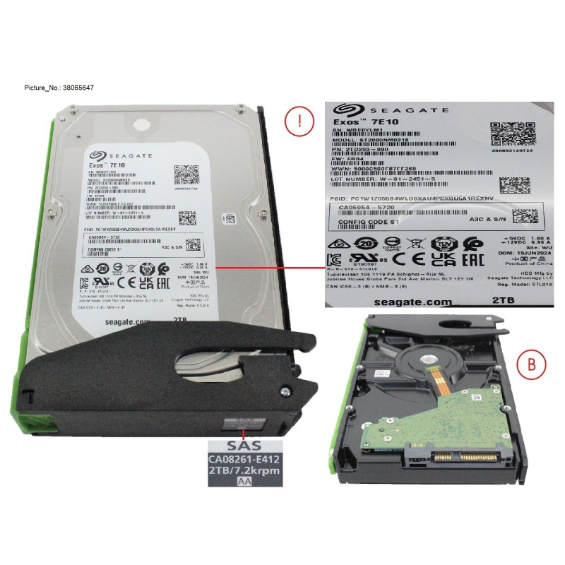 38065647 - DX S3/S4 HDDE HD DRIVE 2TB 7.2K