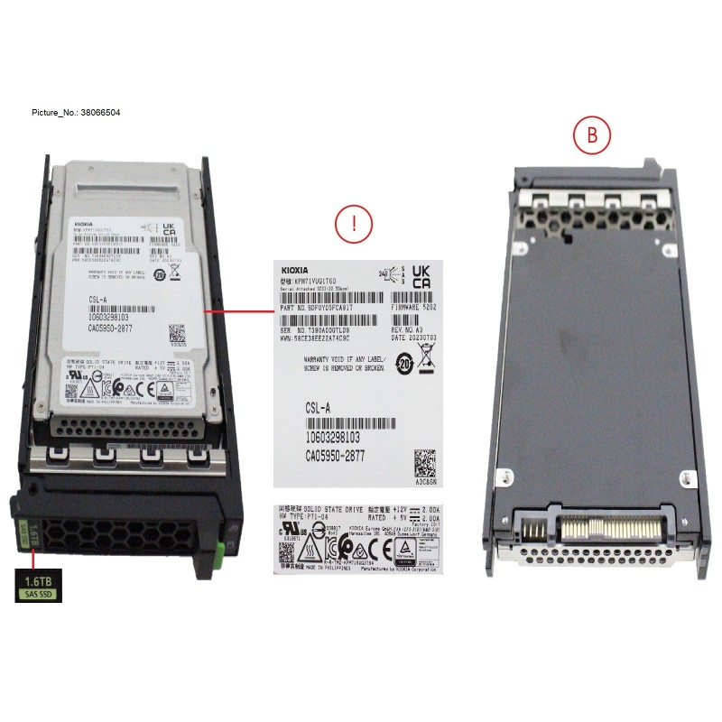 38066504 - SSD SAS 24G MU 1.6TB IN SFF SLIM