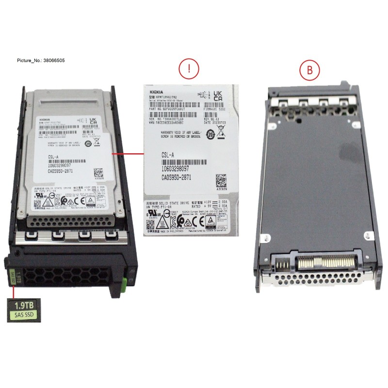 38066505 - SSD SAS 24G RI 1.92TB IN SFF SLIM