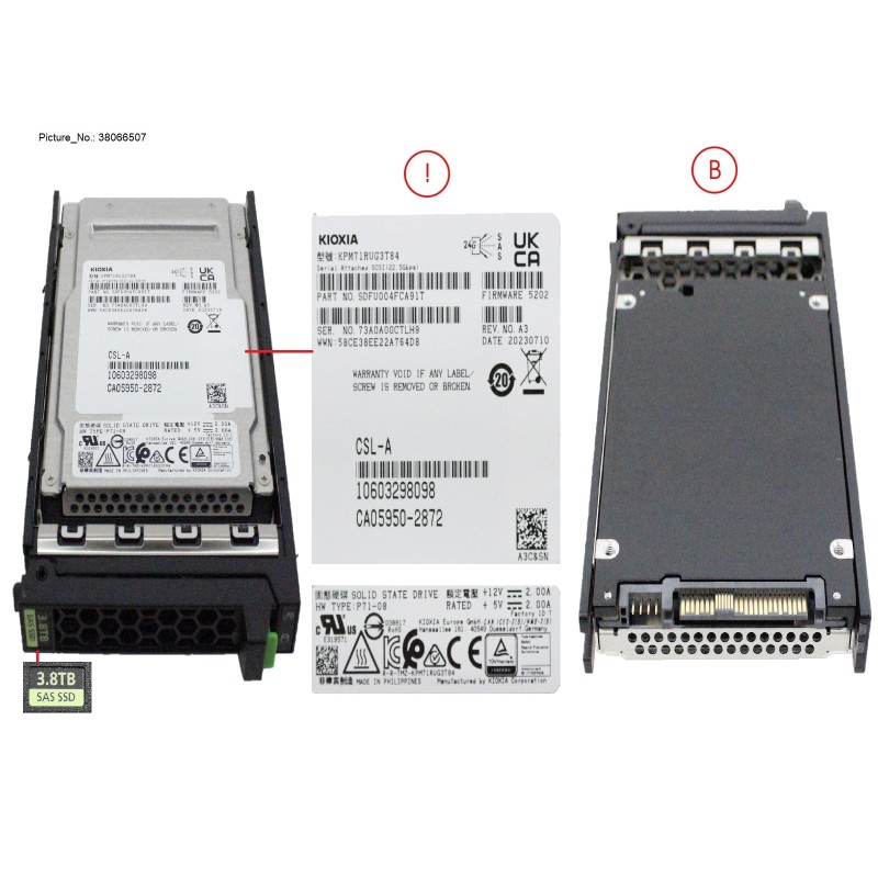 38066507 - SSD SAS 24G RI 3.84TB IN SFF SLIM