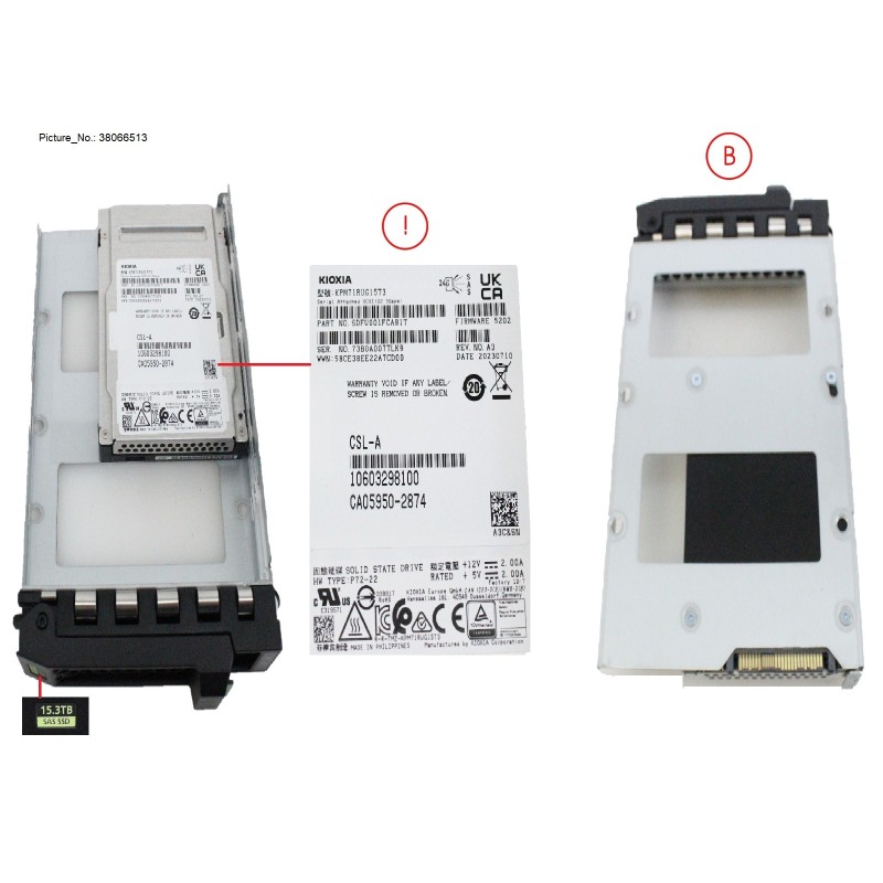 38066513 - SSD SAS 24G RI 15.36TB IN LFF SLIM