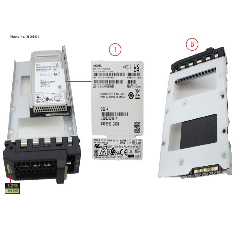 38066531 - SSD SAS 24G MU 3.2TB IN LFF SLIM