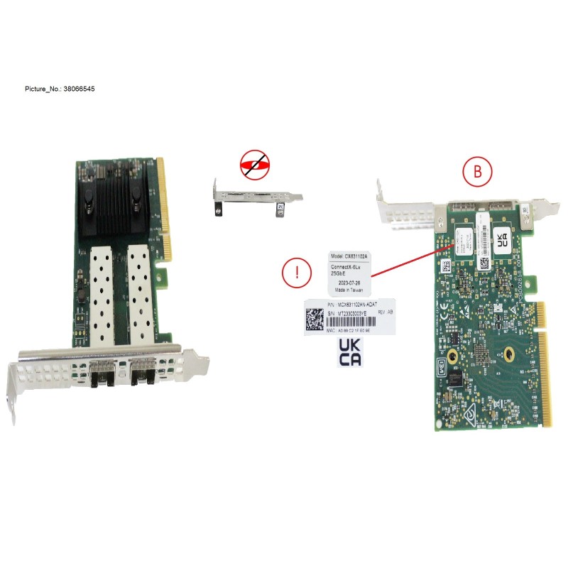 38066545 - PLAN EP MCX6-LX 25GB 2P SFP28 PCIE