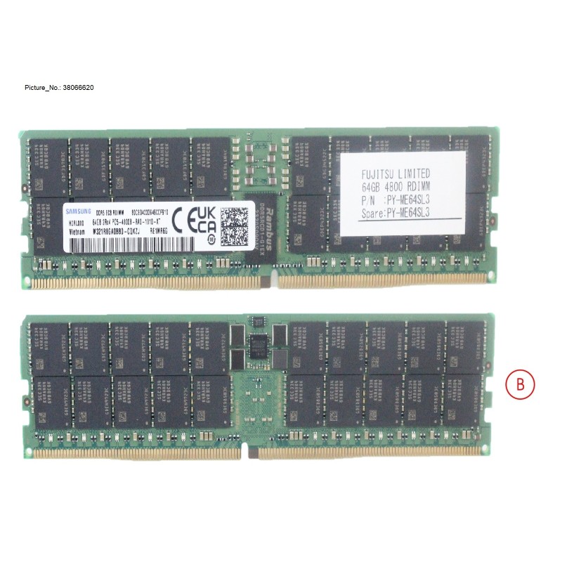 38066620 - 64GB (1X64GB) 2RX4 DDR5-4800 R ECC FOR G