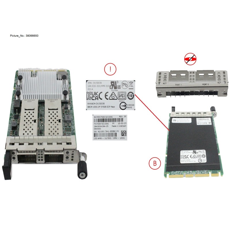 38066650 - PLAN EP N2100GI 100GB 2P QSFP56 OCPV3