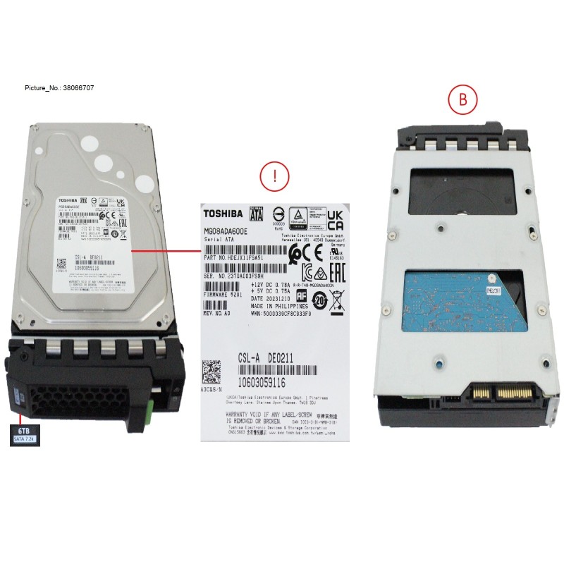 38066707 - HD BC-SATA 6G 6TB 7K2 512E HOT PL LFF