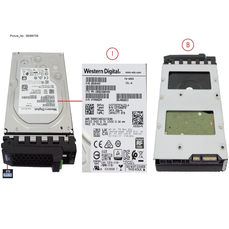 38066708 - HD BC-SATA 6G 8TB 7K2 512E HOT PL LFF