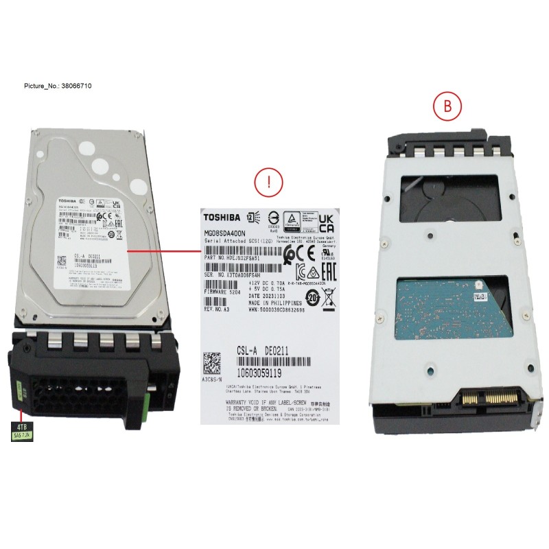 38066710 - HD SAS 12G 4TB 7K2 512N HOT PL LFF BC