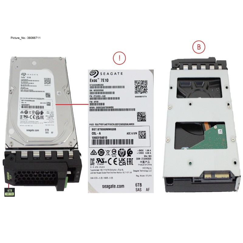 38066711 - HD SAS 12G 6TB 7K2 512E HOT PL LFF BC