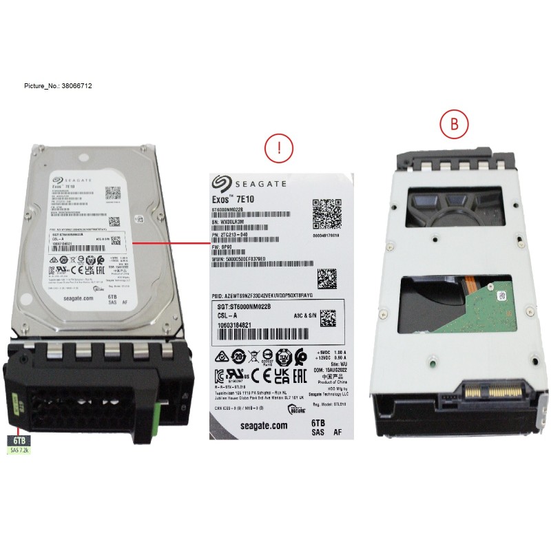 38066712 - HD SED SAS 12G 6TB 7K2 512E HOT PL LFF B