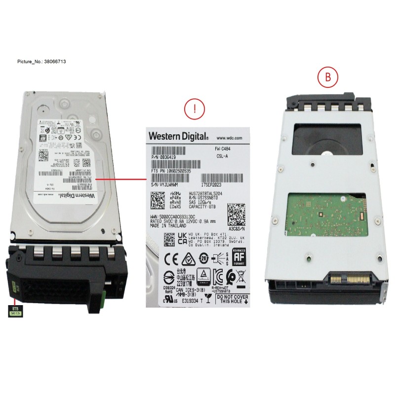 38066713 - HD SAS 12G 8TB 7K2 512E HOT PL LFF BC