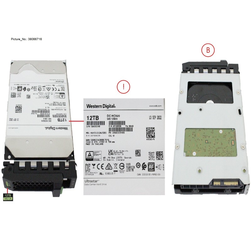 38066716 - HD SED SAS 12G 12TB 7K2 512E HOT PL LFF