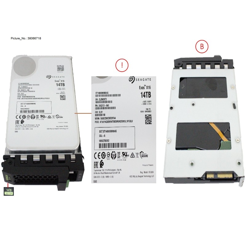 38066718 - HD SED SAS 12G 14TB 7K2 512E HOT PL LFF