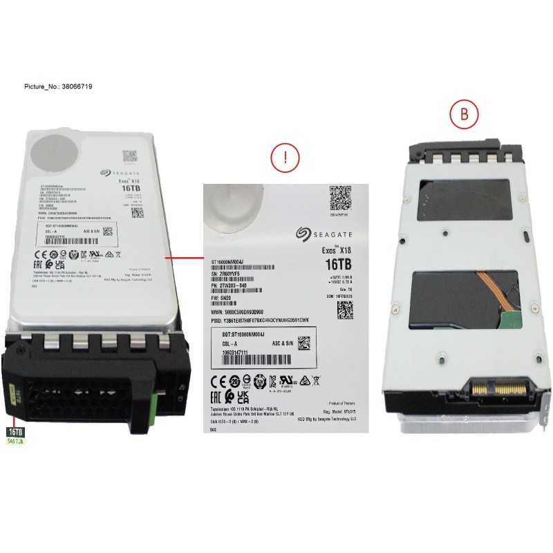 38066719 - HD SAS 12G 16TB 7K2 512E LFF BC