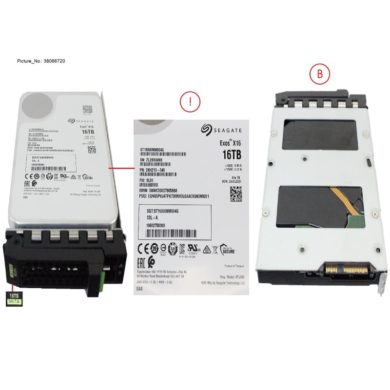 38066720 - HD SED SAS 12G 16TB 7K2 512E LFF BC