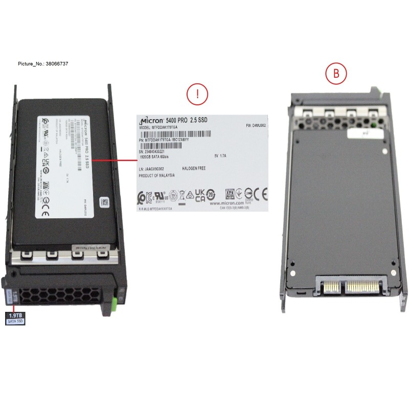 38066737 - SSD SATA 6G RI 1.92TB IN SFF SLIM
