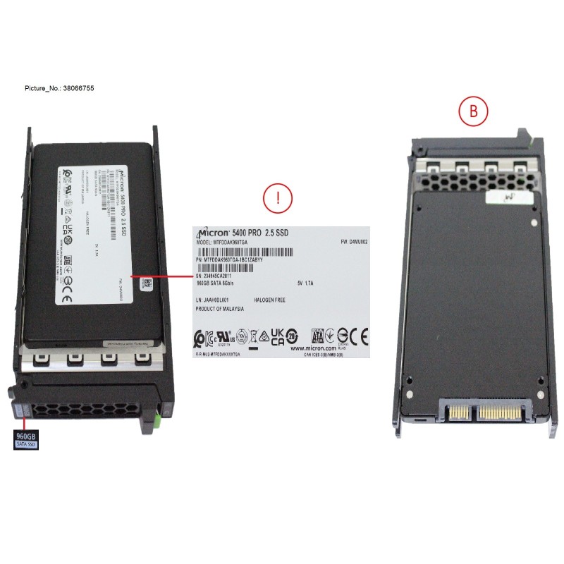 38066755 - SSD SATA 6G RI 960GB IN SFF SLIM