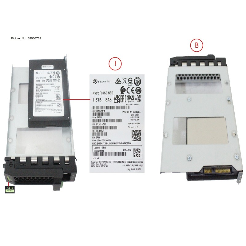 38066759 - SSD SAS 12G WI 1.6TB IN LFF SLIM