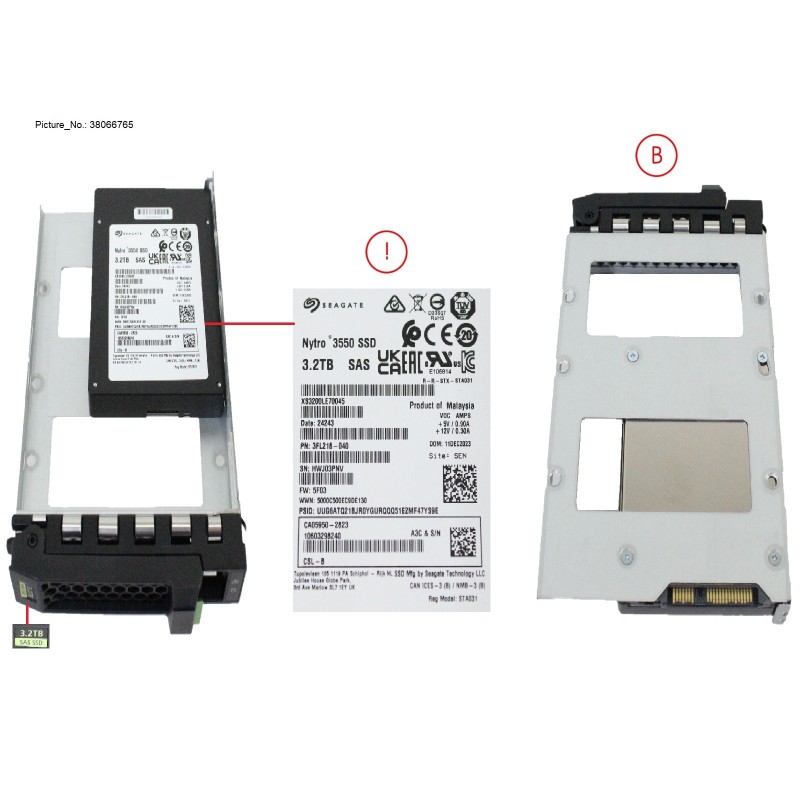 38066765 - SSD SAS 12G MU 3.2TB IN LFF SLIM