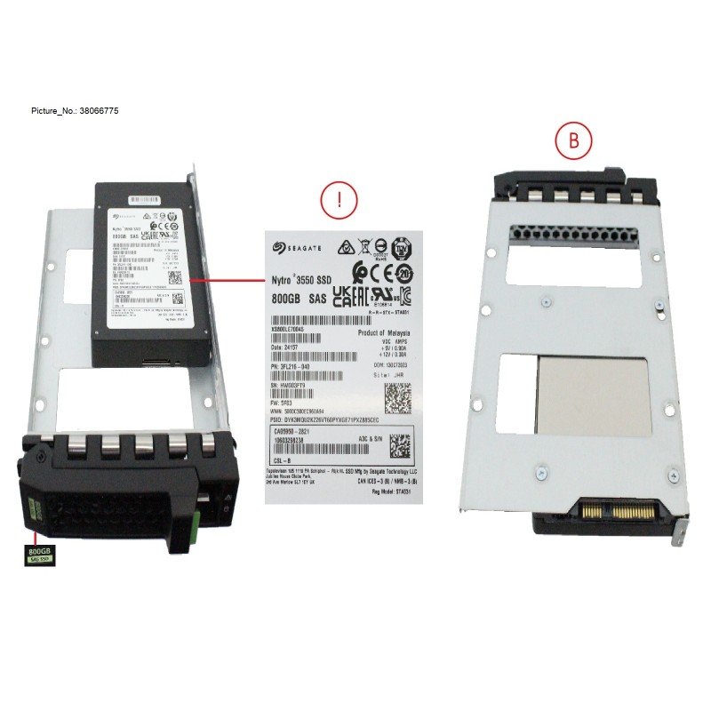 38066775 - SSD SAS 12G MU 800GB IN LFF SLIM